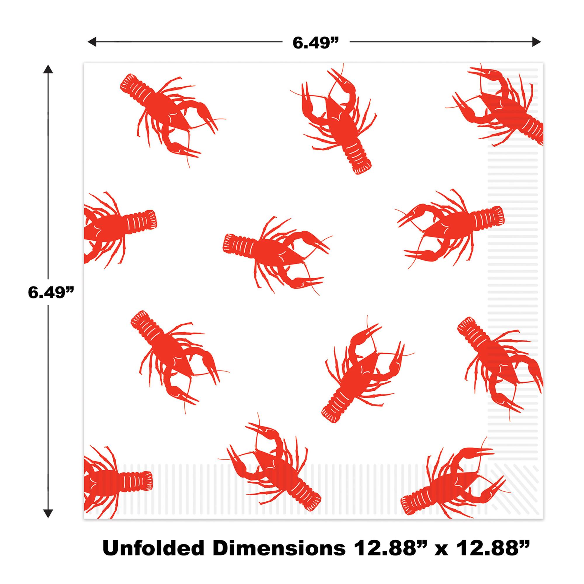 Beistle 6.49" x 6.49" Crawfish Luncheon Napkins, 32ct.